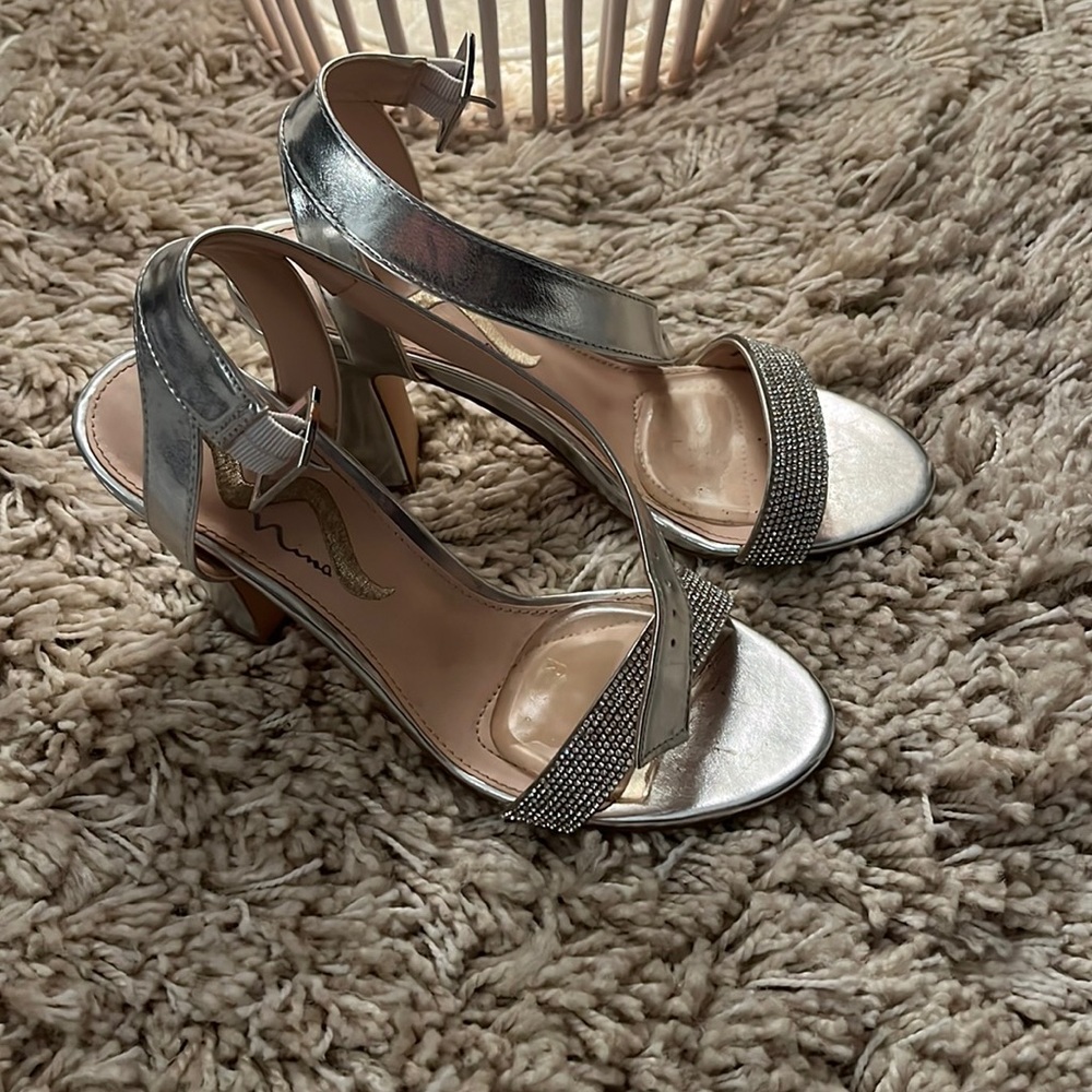 Rhinestone silver heels!